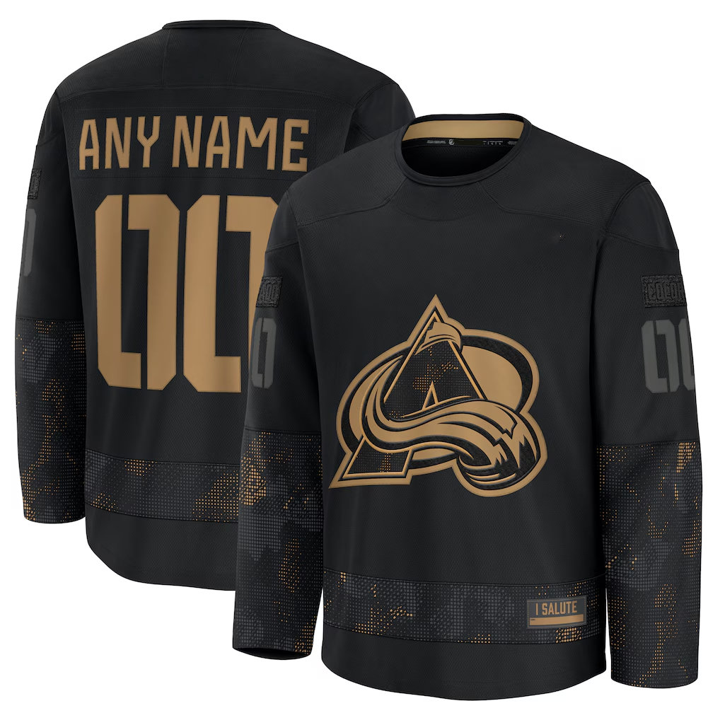 Choea Custom C.Avalanche Black 2024 Military Appreciation Practice Jerseys