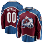 Choea Custom C.Avalanche Maroon Home Breakaway Jerseys