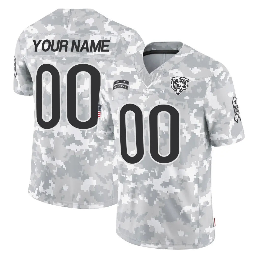 Choea Custom C.Bears Arctic Camo Salute to Service Limited Any Name & Numbers Stitched Jerseys