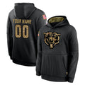 Choea Custom C.Bears Black Salute to Service Pullover Hoodies Limited Any Name & Numbers Stitched Jerseys