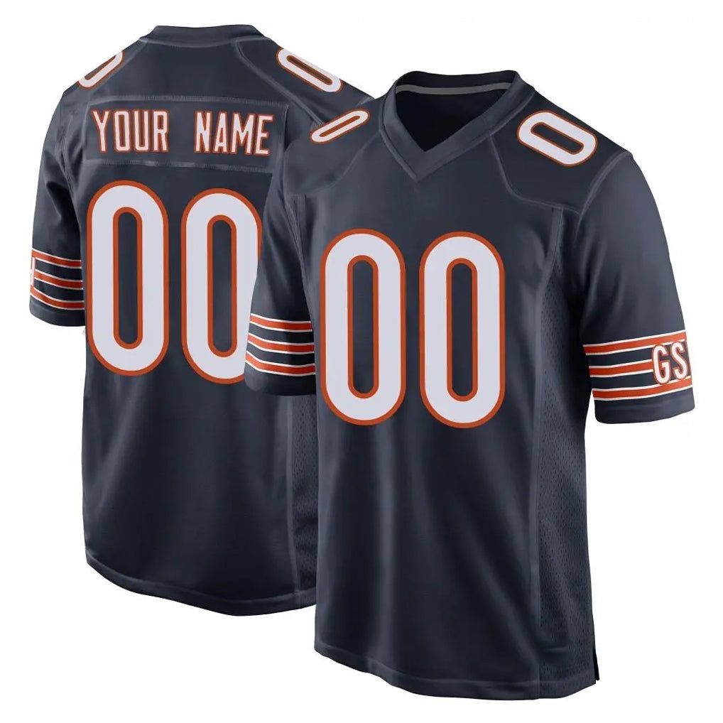 Choea Custom C.Bears Navy Home Game Any Name & Numbers Stitched Jerseys