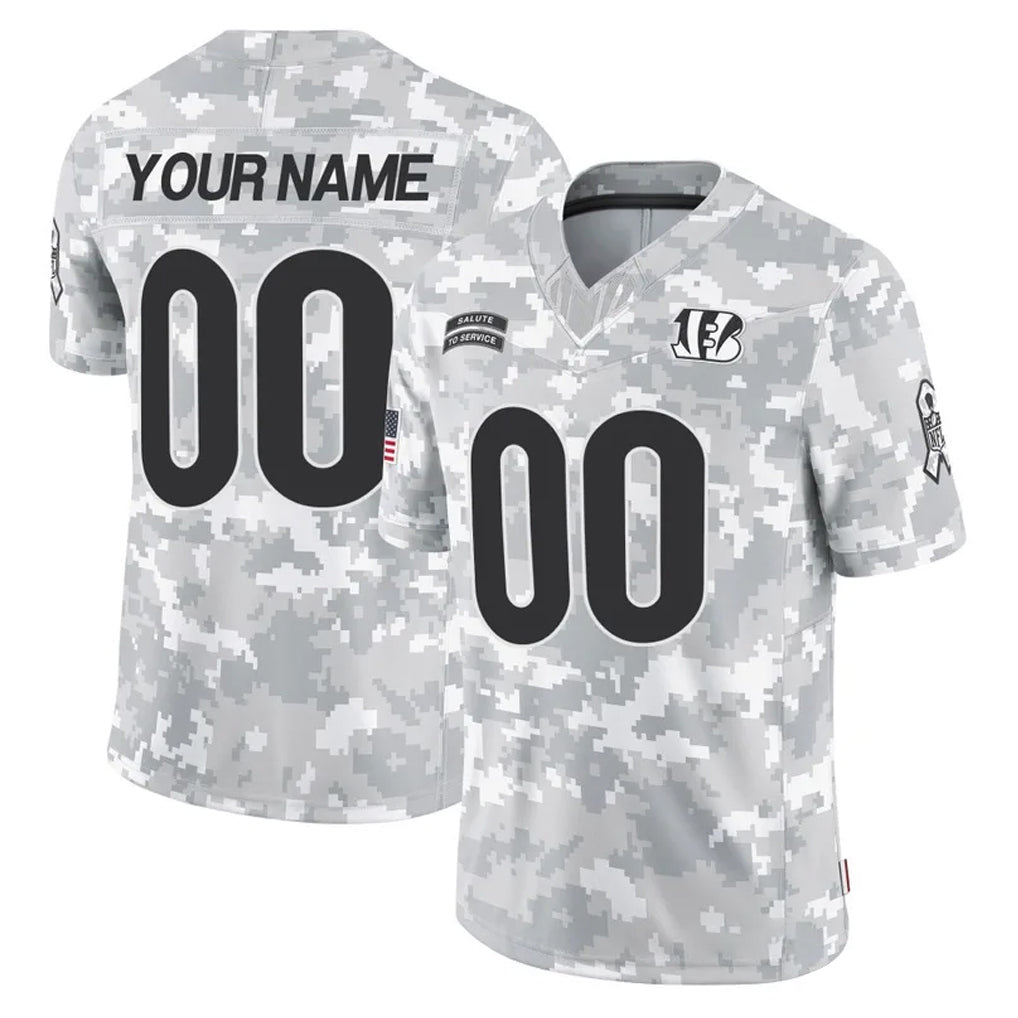 Choea Custom C.Bengals Arctic Camo Salute to Service Limited Any Name & Numbers Stitched Jerseys