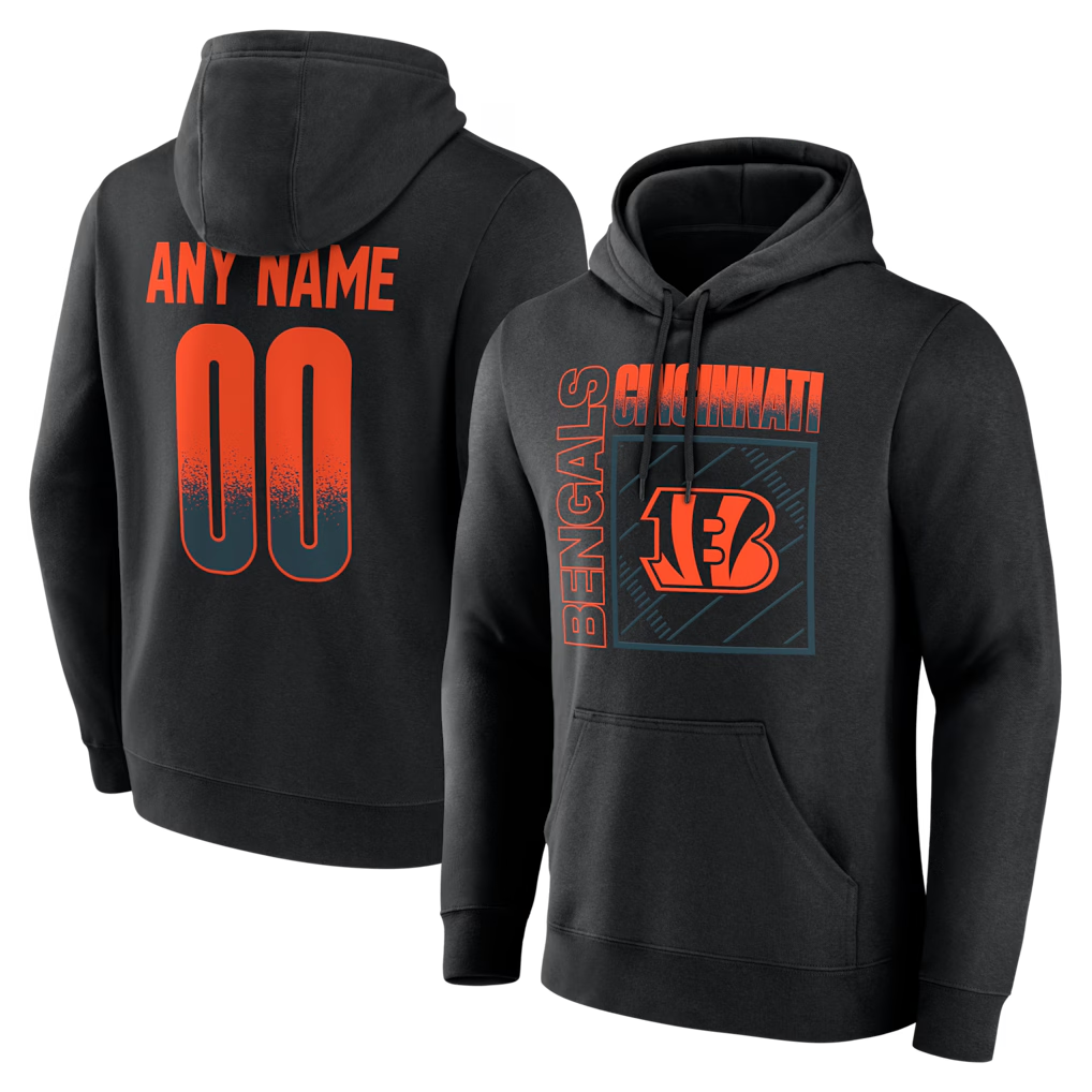 Choea Custom C.Bengals Black Home Field Pop Personalized Name & Number Hoodie Stitched Jerseys