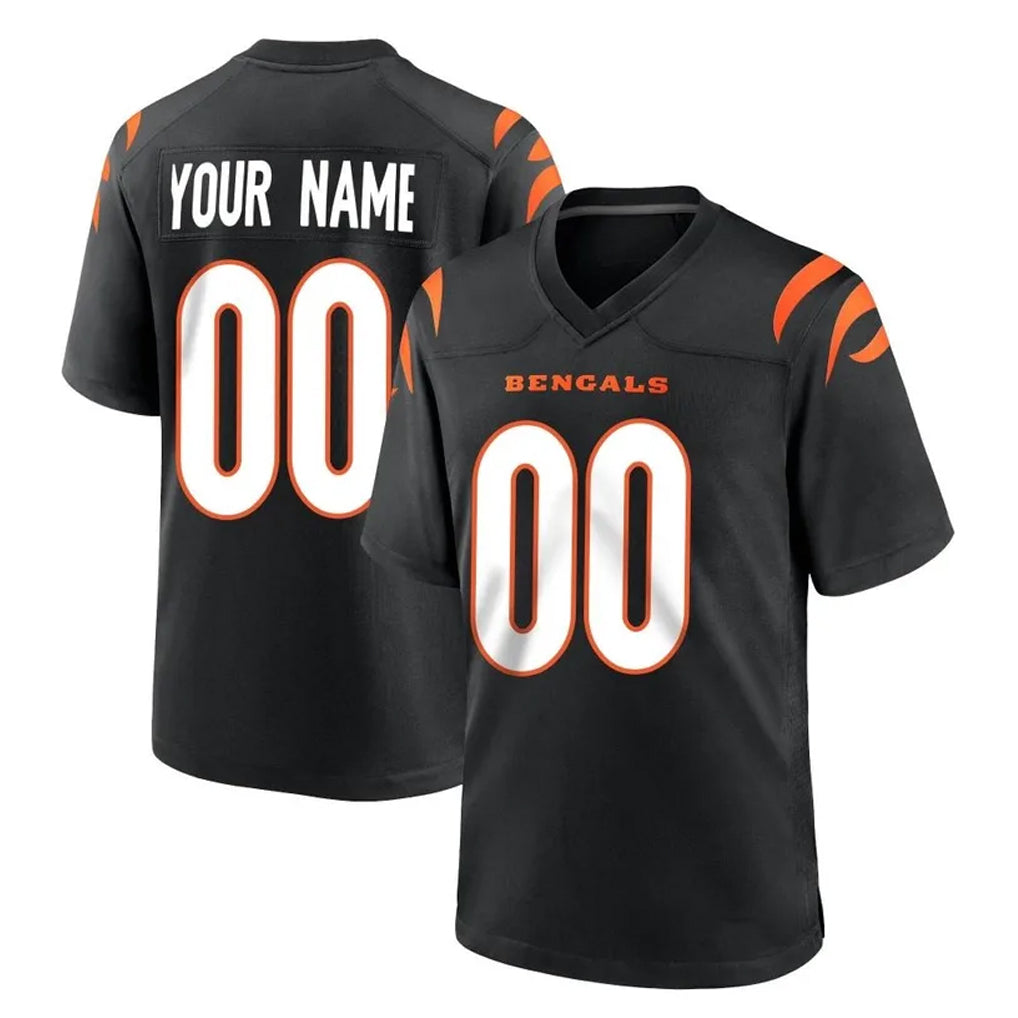 Choea Custom C.Bengals Black Home Game Any Name & Numbers Stitched Jerseys