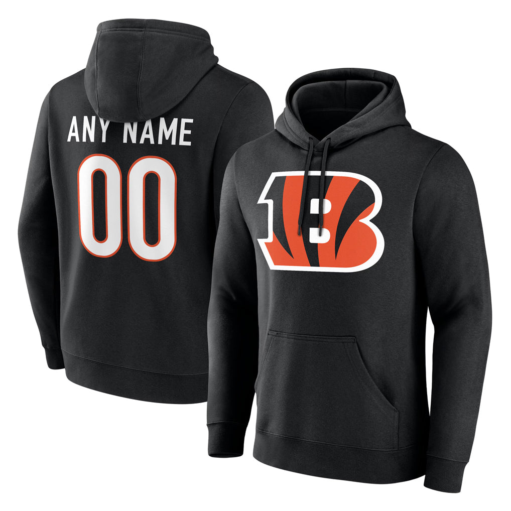 Choea Custom C.Bengals Black Long Sleeve Hoodie Any Name & Numbers Stitched Jerseys