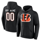 Choea Custom C.Bengals Black Long Sleeve Hoodie Any Name & Numbers Stitched Jerseys