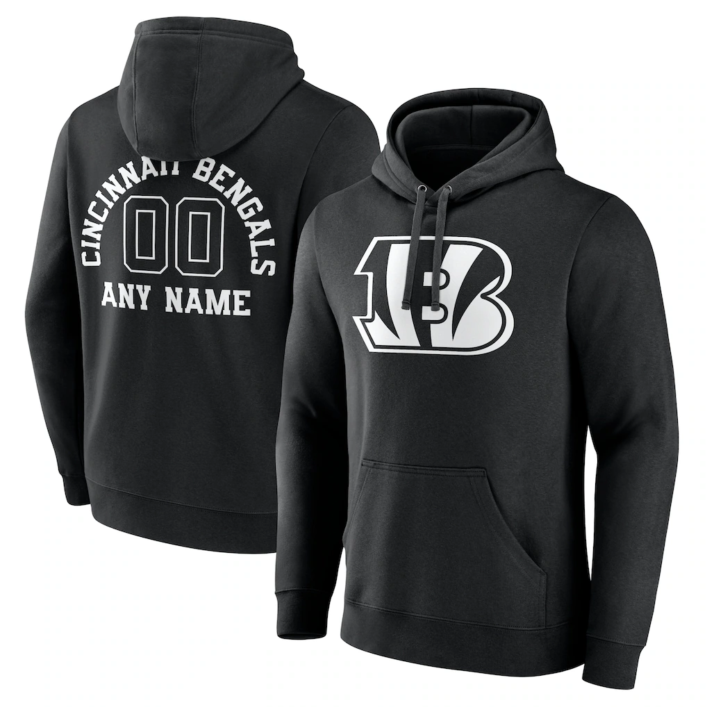 Choea Custom C.Bengals Black Personalized Name & Number Pullover Hoodie Stitched Jerseys