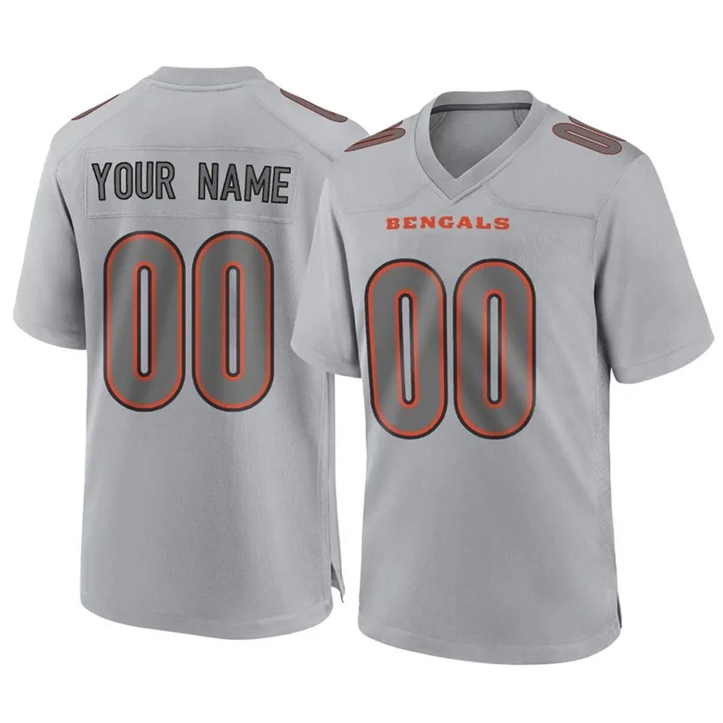 Choea Custom C.Bengals Gray Atmosphere Fashion Game Any Name & Numbers Stitched Jerseys