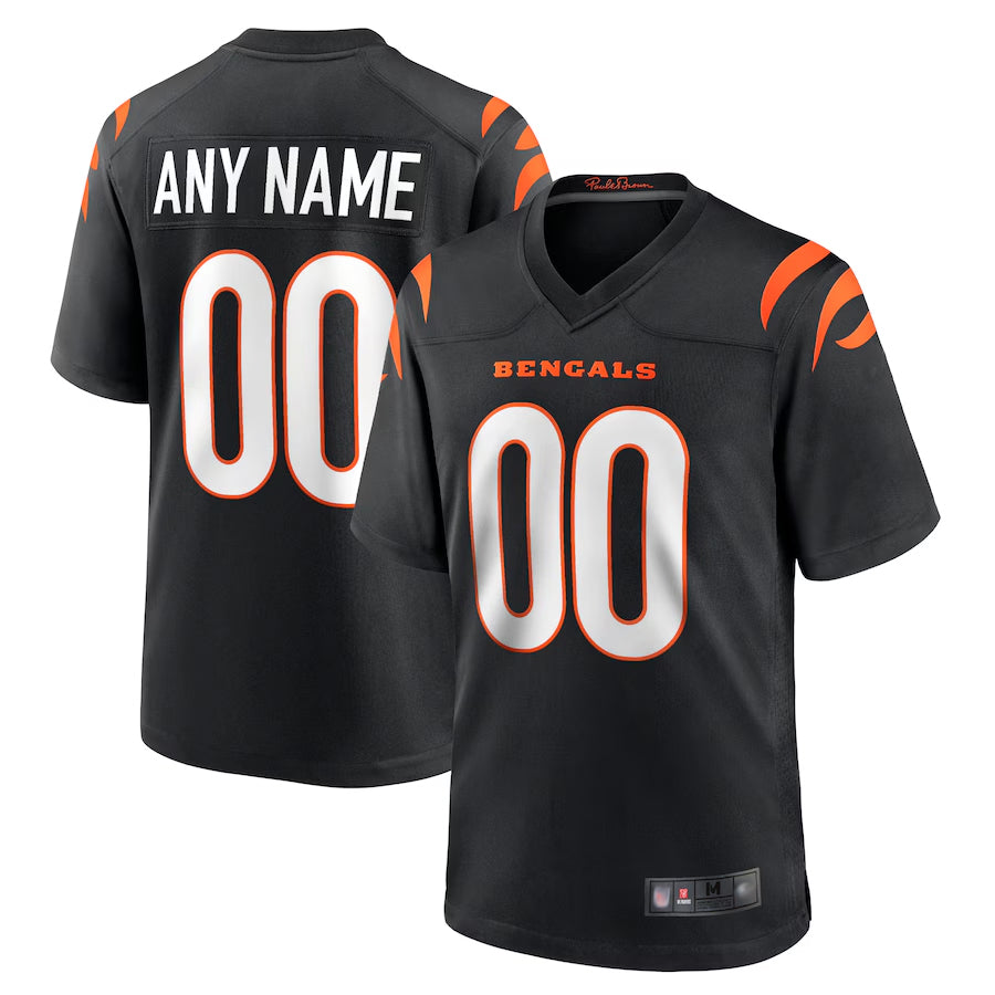 Choea Custom C.Bengals Home Replica Game Football Jerseys - Black - Custom