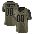 Choea Custom C.Bengals Olive Salute to Service Game Any Name & Numbers Stitched Jerseys