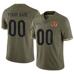 Choea Custom C.Bengals Olive Salute to Service Limited Game Any Name & Numbers Stitched Jerseys