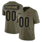 Choea Custom C.Bengals Olive Salute to Service Limited Home Game Any Name & Numbers Stitched Jerseys