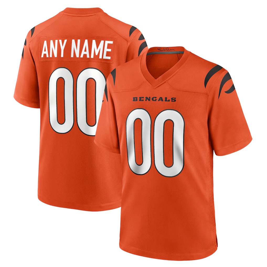 Choea Custom C.Bengals Orange Alternate Game Stitched Jerseys