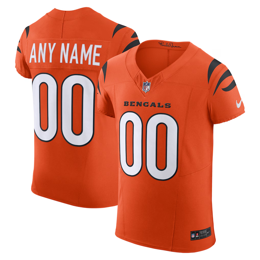 Choea Custom C.Bengals Orange Alternate Vapor F.U.S.E. Elite Stitched Jerseys