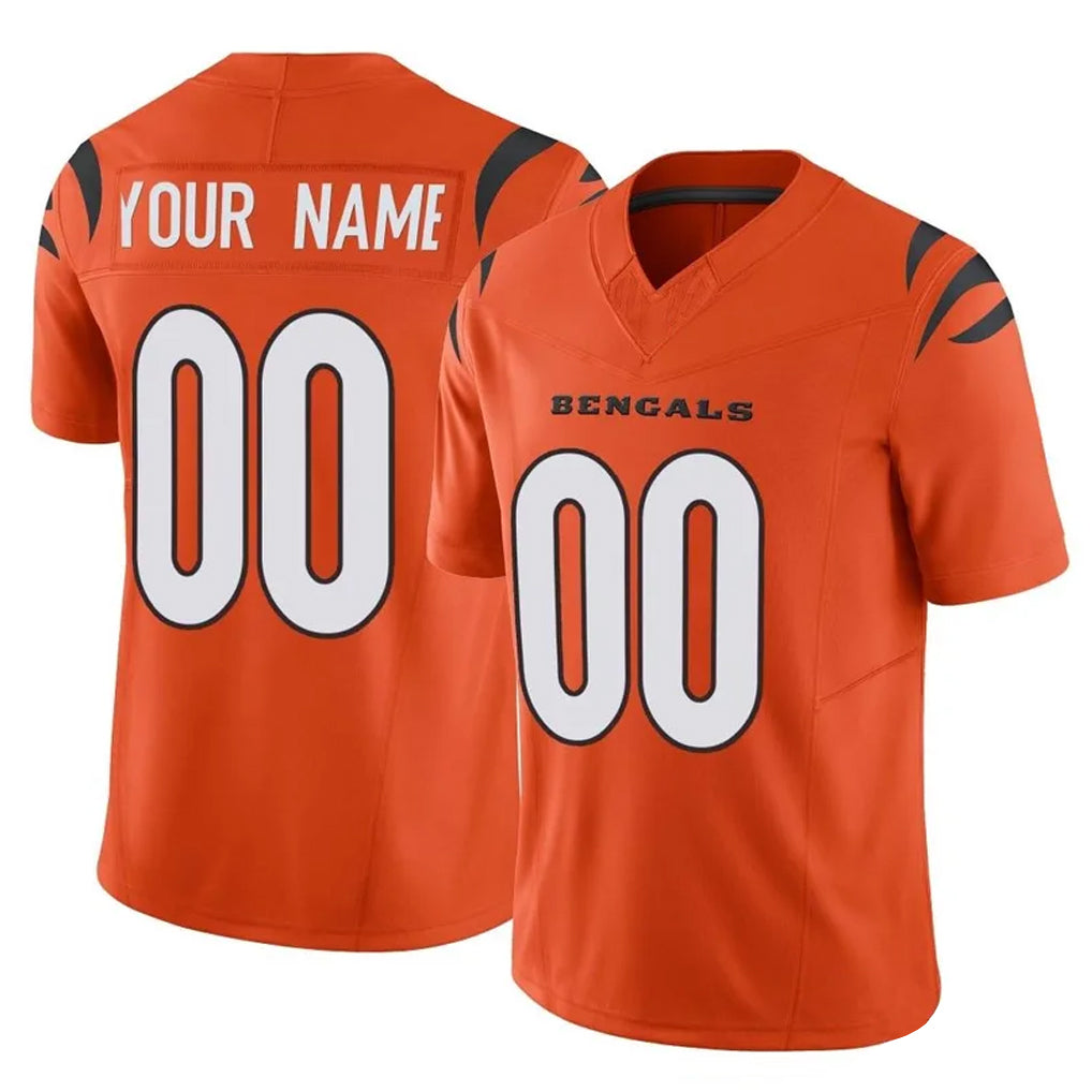 Choea Custom C.Bengals Orange Vapor F.U.S.E. Limited Home Game Any Name & Numbers Stitched Jerseys