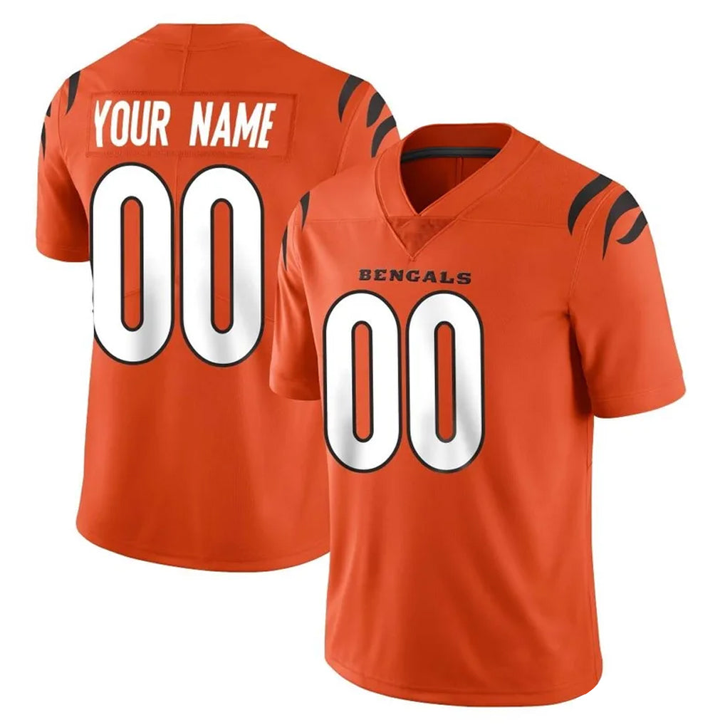 Choea Custom C.Bengals Orange Vapor Untouchable Limited Home Game Any Name & Numbers Stitched Jerseys