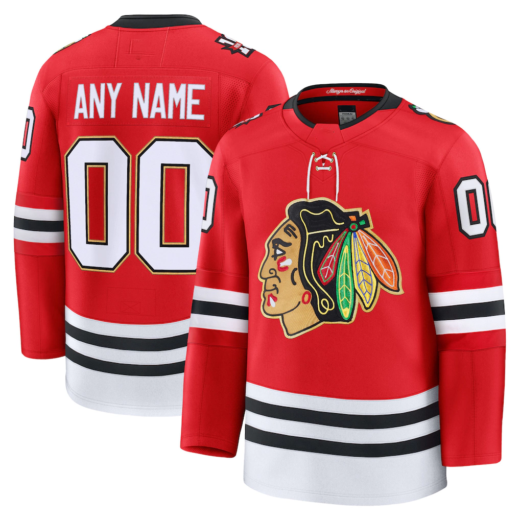 Choea Custom C.Blackhawks Red Centennial Premium Jerseys