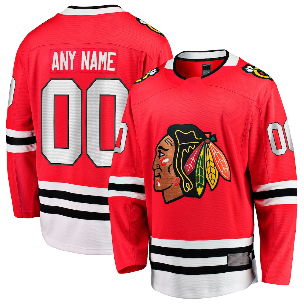 Choea Custom C.Blackhawks Red Home Breakaway Jerseys