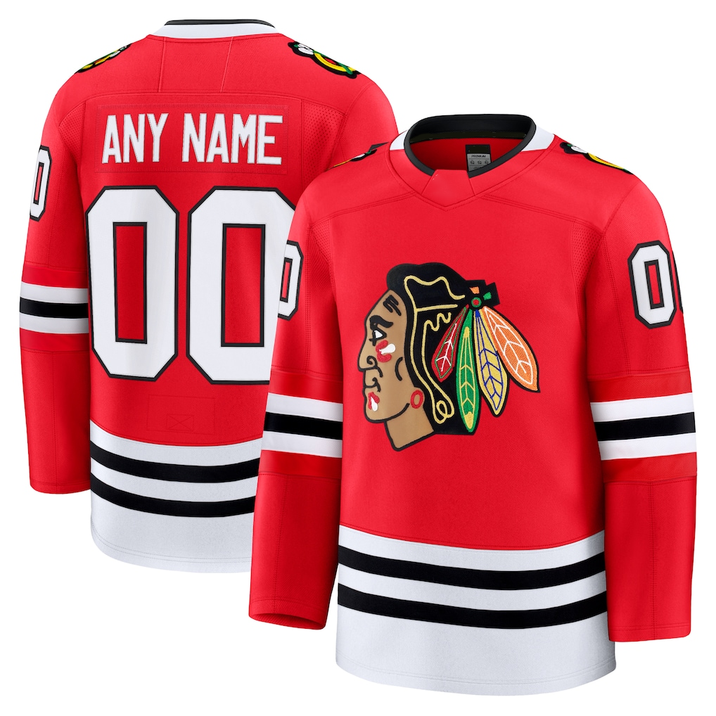 Choea Custom C.Blackhawks Red Home Premium Jerseys