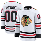 Choea Custom C.Blackhawks White Away Premium Jerseys