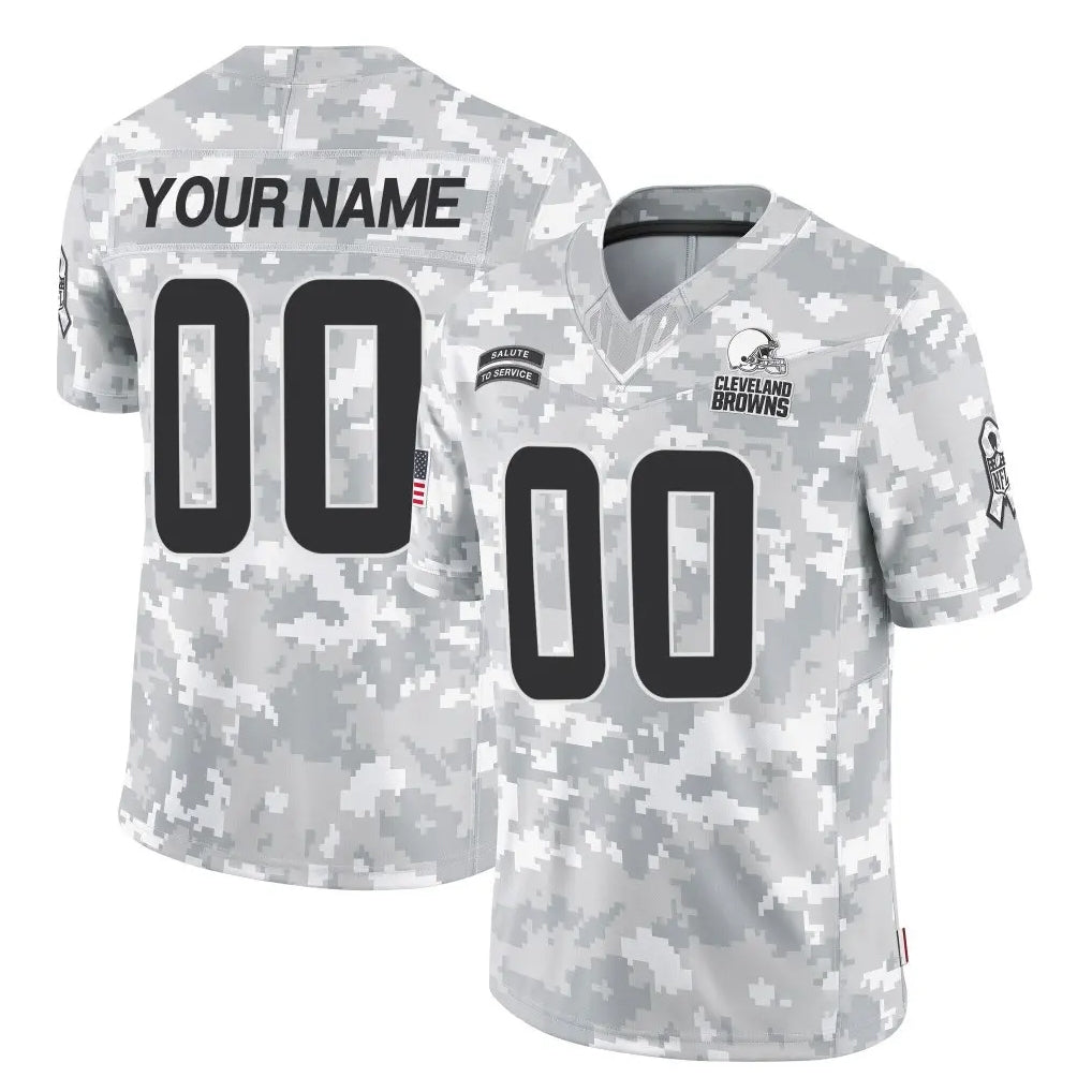 Choea Custom C.Browns Arctic Camo Salute to Service Limited Home Game Any Name & Numbers Stitched Jerseys