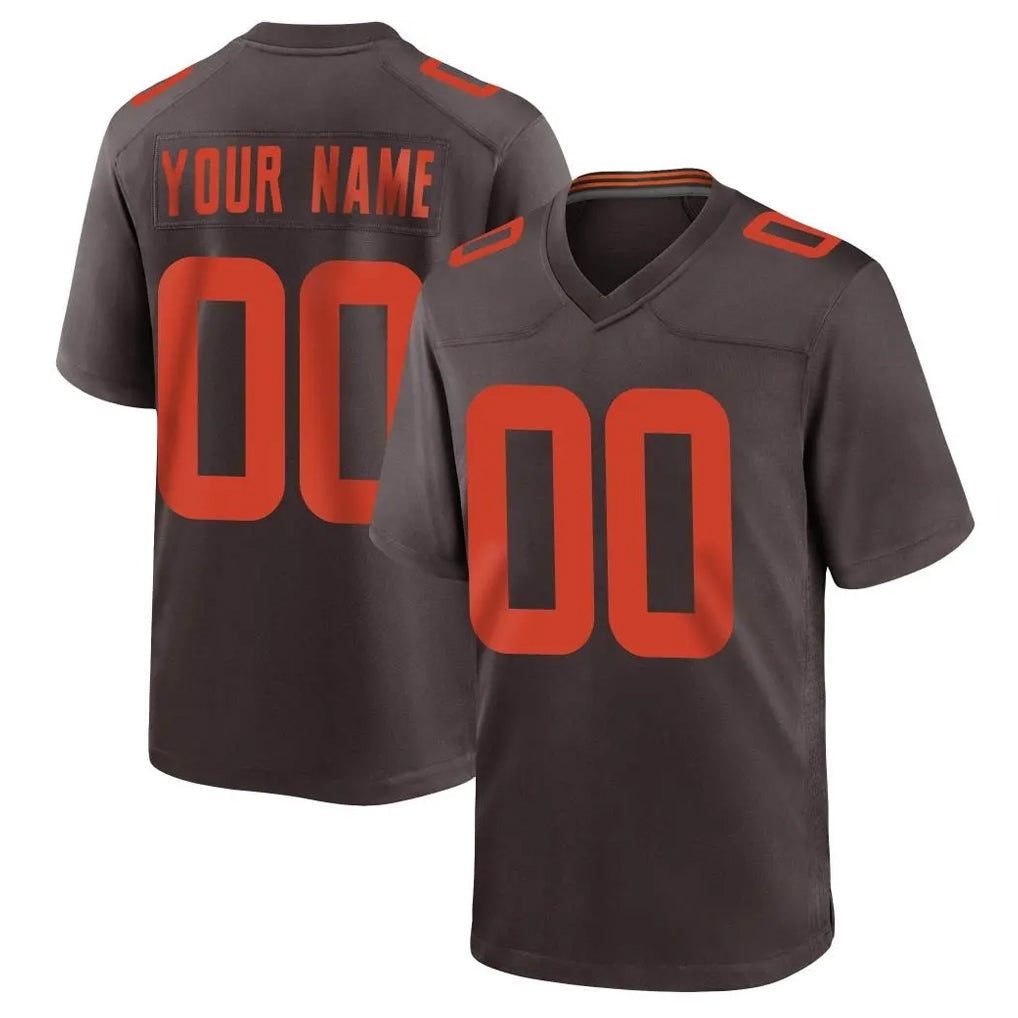 Choea Custom C.Browns Brown Alternate Home Game Any Name & Numbers Stitched Jerseys