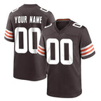 Choea Custom C.Browns Brown Home Game Any Name & Numbers Stitched Jerseys