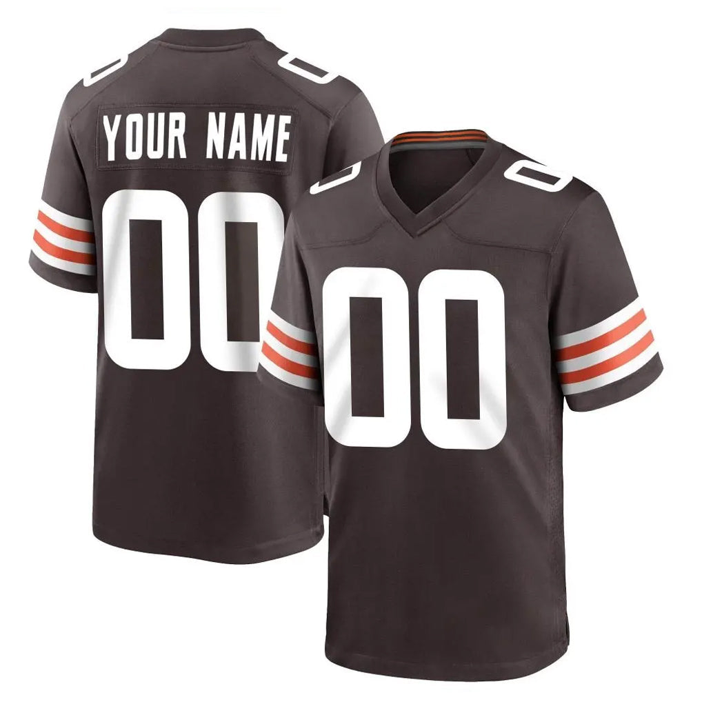 Choea Custom C.Browns Brown Home Game Any Name & Numbers Stitched Jerseys