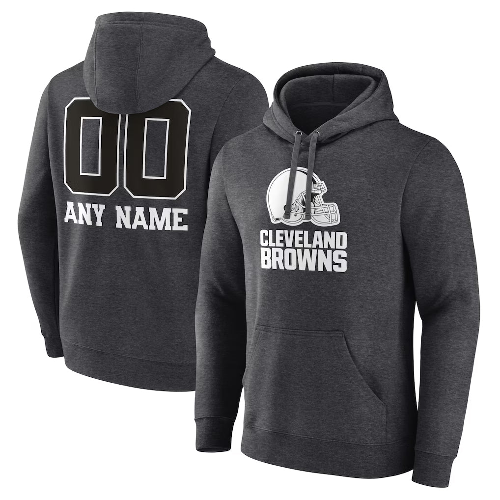 Choea Custom C.Browns Charcoal Primetime Logo Hoodie Any Name & Numbers Stitched Jerseys