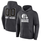 Choea Custom C.Browns Charcoal Primetime Logo Hoodie Any Name & Numbers Stitched Jerseys