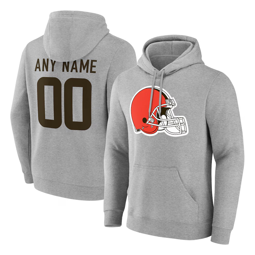 Choea Custom C.Browns Gray Salute to Service Pullover Hoodie Limited Any Name & Numbers Stitched Jerseys