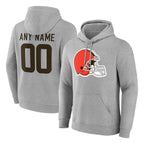 Choea Custom C.Browns Gray Salute to Service Pullover Hoodie Limited Any Name & Numbers Stitched Jerseys