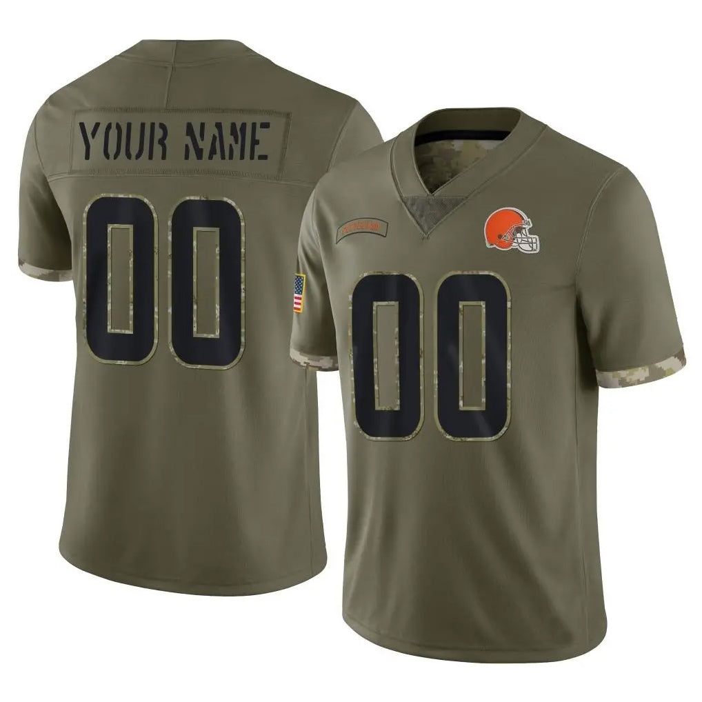 Choea Custom C.Browns Olive Salute to Service Limited Game Any Name & Numbers Stitched Jerseys