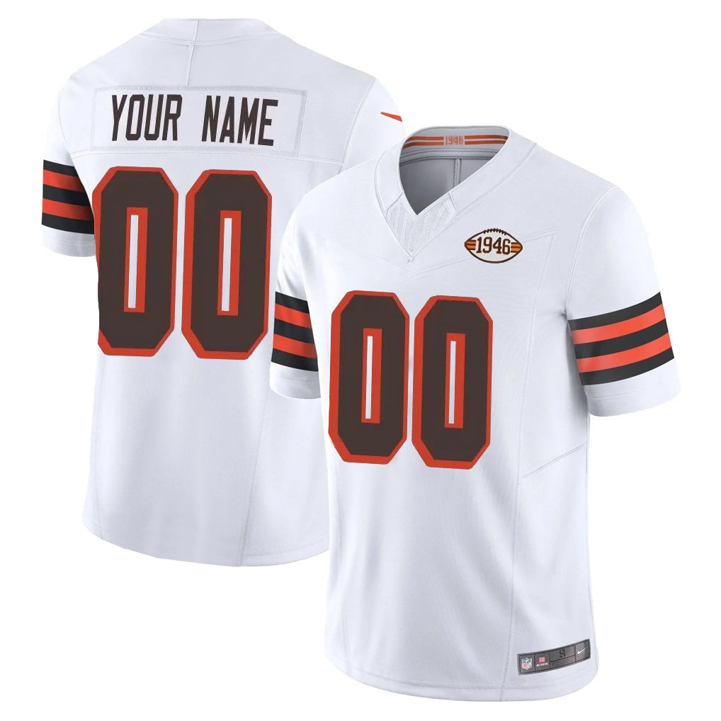 Choea Custom C.Browns White Limited Vapor F.U.S.E. Alternate Game Any Name & Numbers Stitched Jerseys