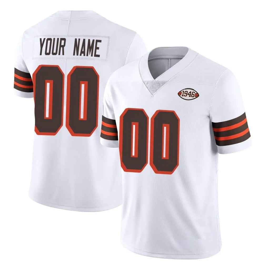 Choea Custom C.Browns White Limited Vapor Untouchable Home Game Any Name & Numbers Stitched Jerseys