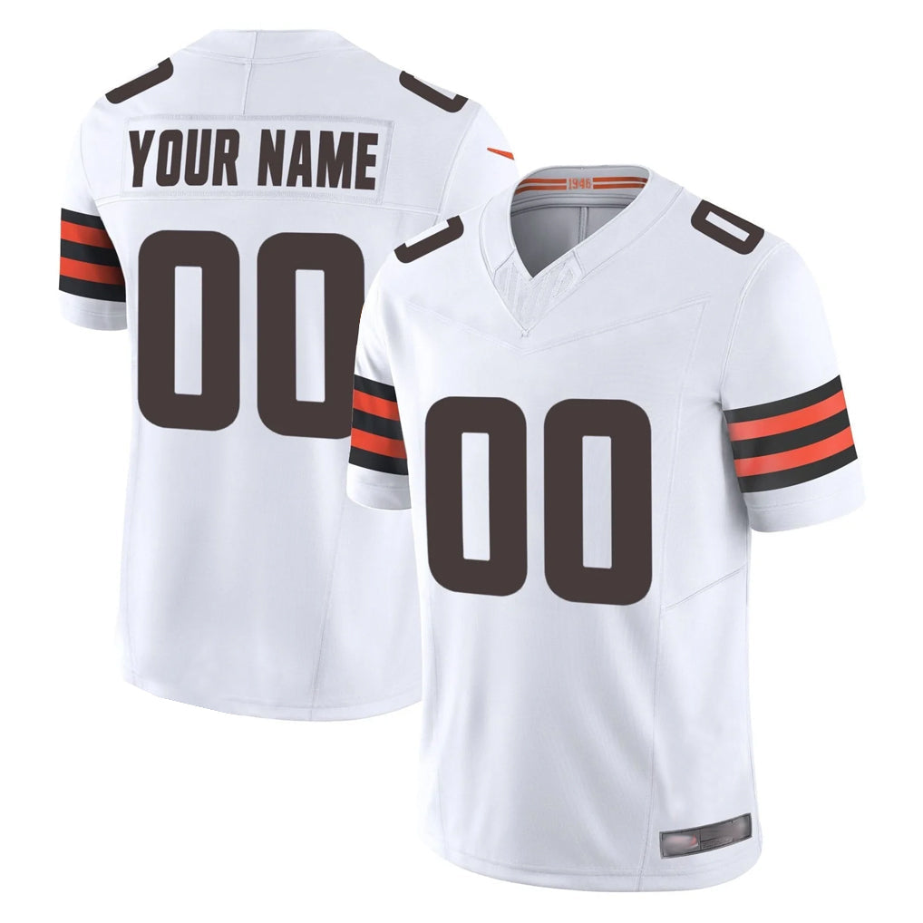 Choea Custom C.Browns White Vapor F.U.S.E. Limited Home Game Any Name & Numbers Stitched Jerseys