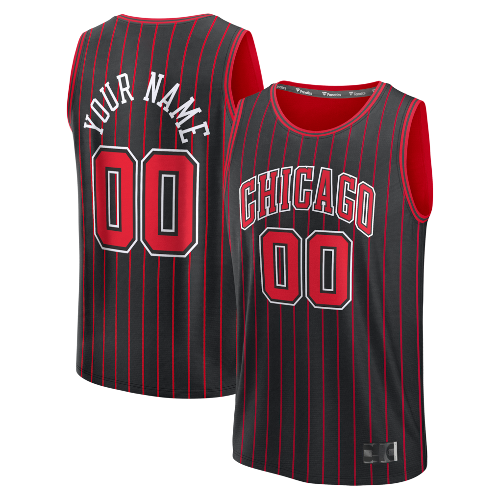 Choea Custom Chicago BullsC.Bulls Black Fast Break Jerseys - Icon Edition