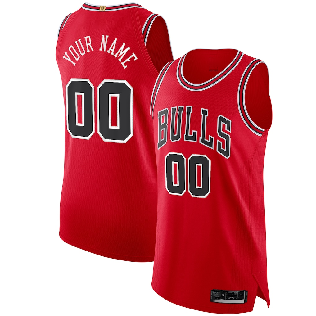 Choea Custom C.Bulls Red Authentic Jerseys - Icon Edition
