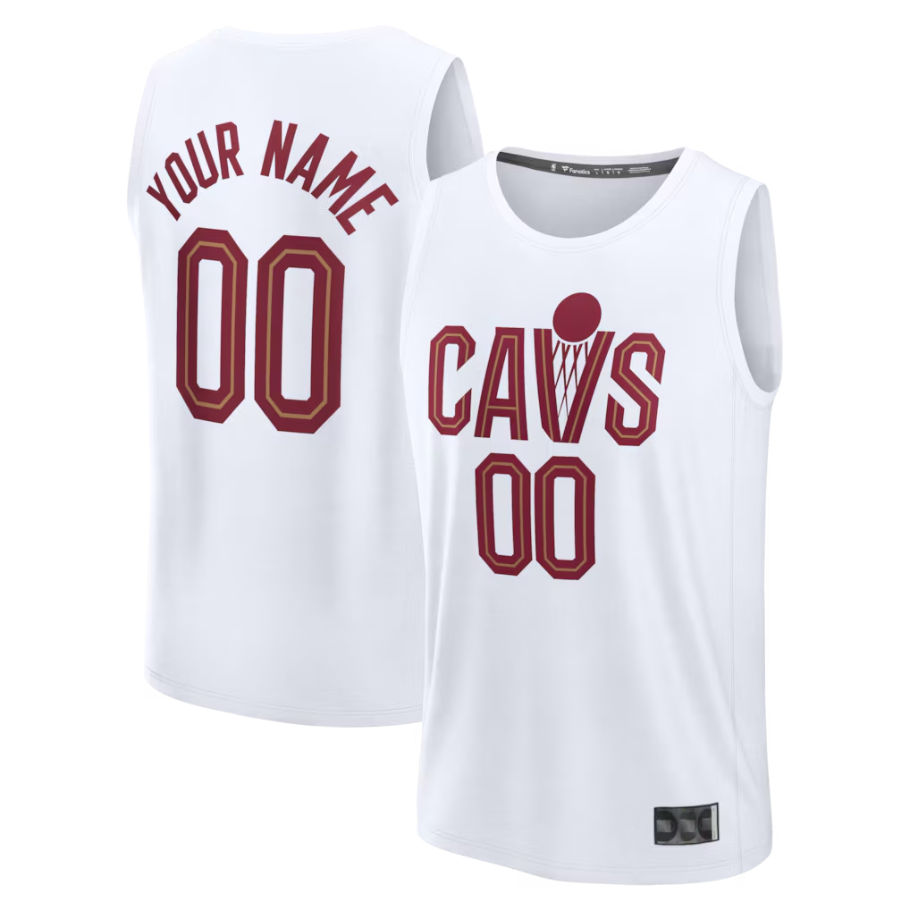 Choea Custom C.Cavaliers White Fast Break Jerseys - Icon Edition