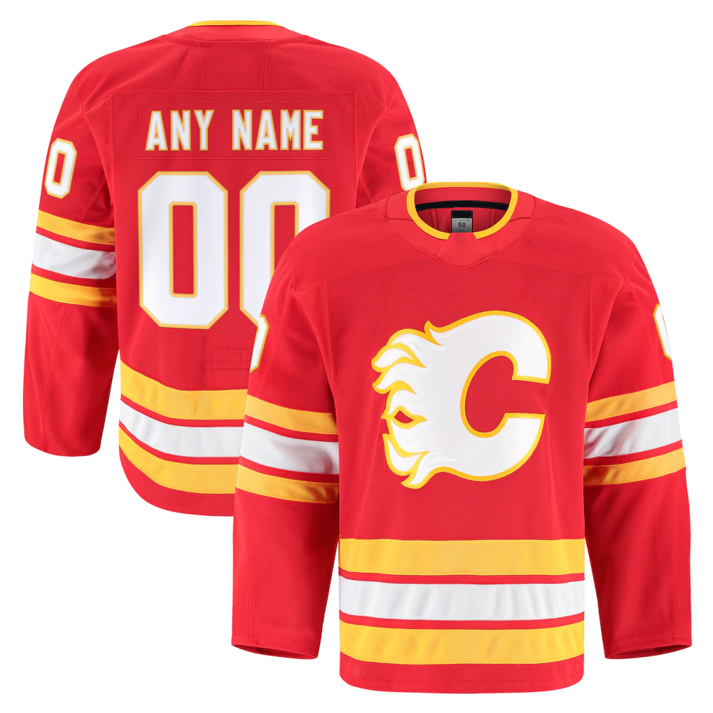 Choea Custom C.Flames Red Home Authentic Pro Jerseys