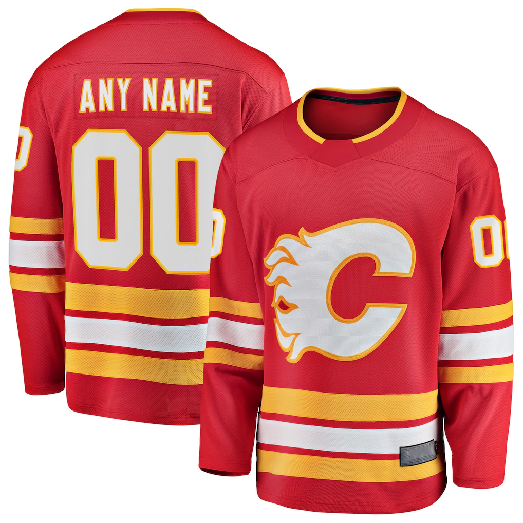 Choea Custom C.Flames Red Home Breakaway Jerseys