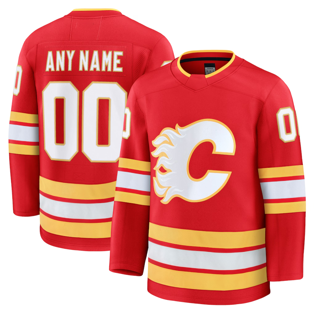 Choea Custom C.Flames Red Home Premium Jerseys