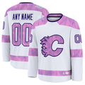 Choea Custom C.Flames White 2024 Hockey Fights Cancer Practice Jerseys