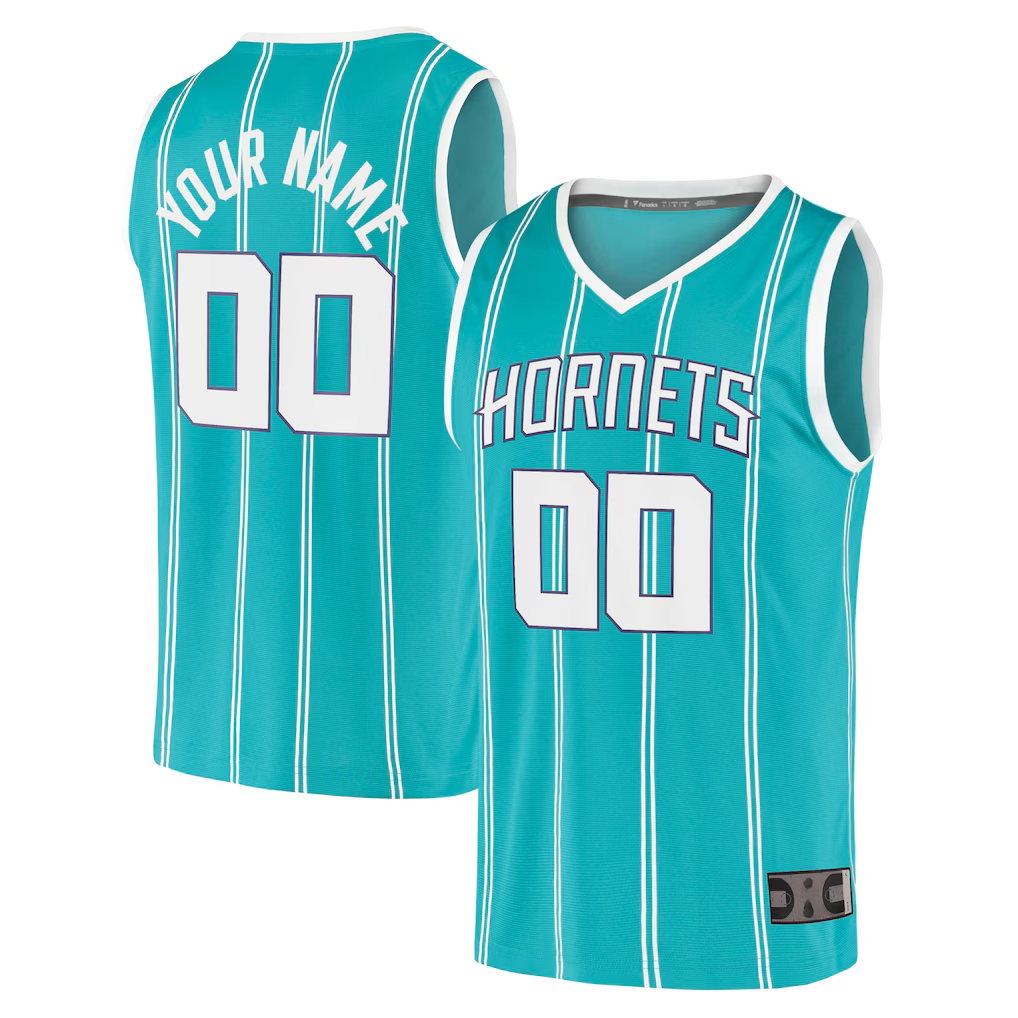 Choea Custom C.Hornets  Teal Fast Break Replica Jerseys - Icon Edition