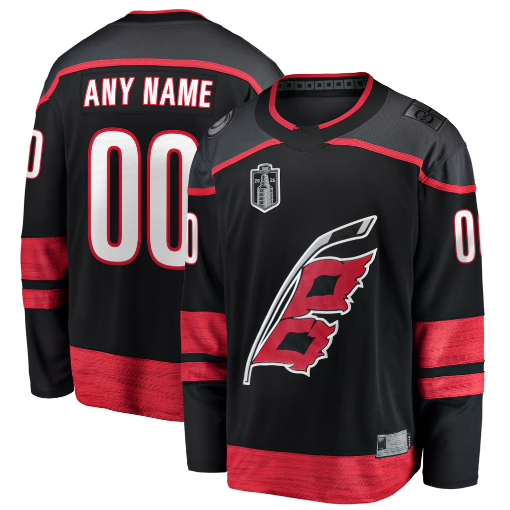 Choea Custom C.Hurricanes Black 2026 Stanley Cup Final Home Breakaway Stitched Jerseys