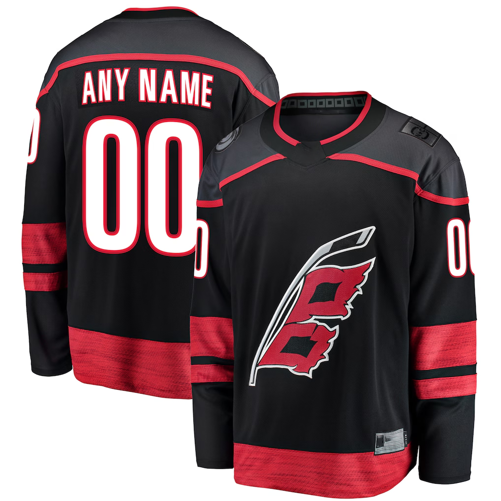Choea Custom C.Hurricanes Black Home Breakaway Stitched Jerseys