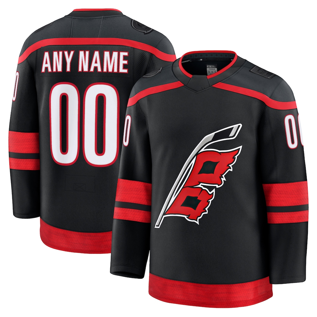 Choea Custom C.Hurricanes Black Home Premium Stitched Jerseys