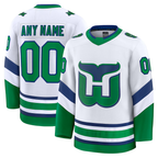 Choea Custom C.Hurricanes White Throwback Premium Stitched Jerseys