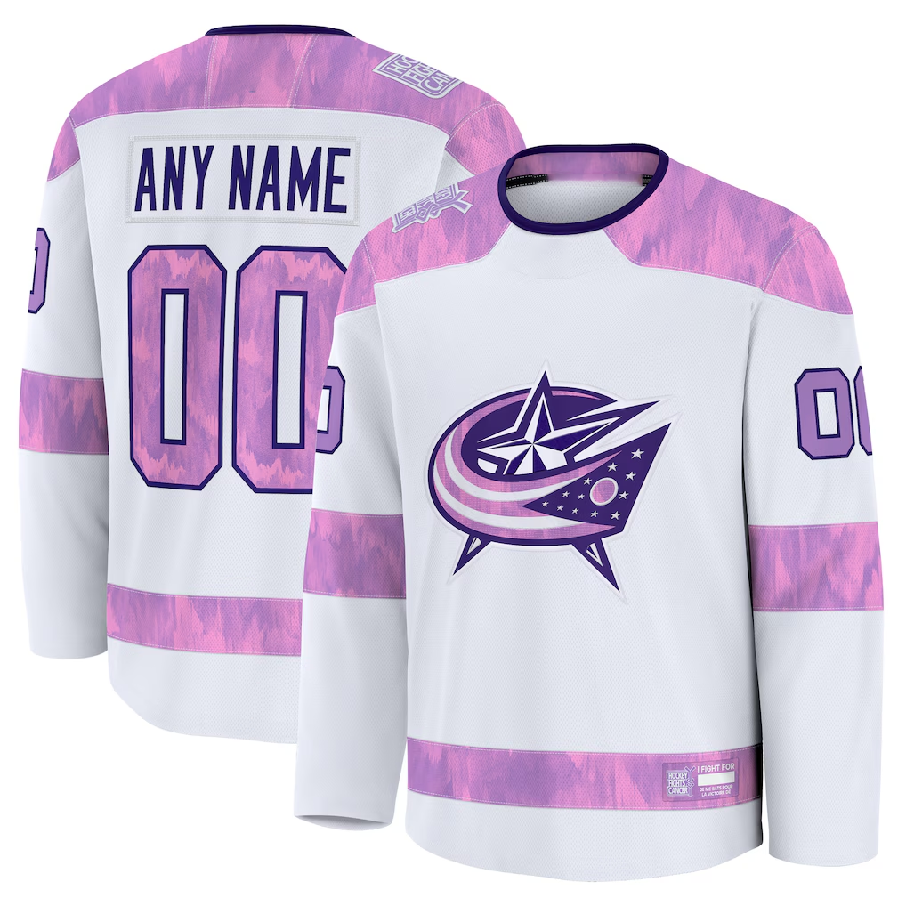 Choea Custom CB.Jackets White 2024 Hockey Fights Cancer Practice Jersey