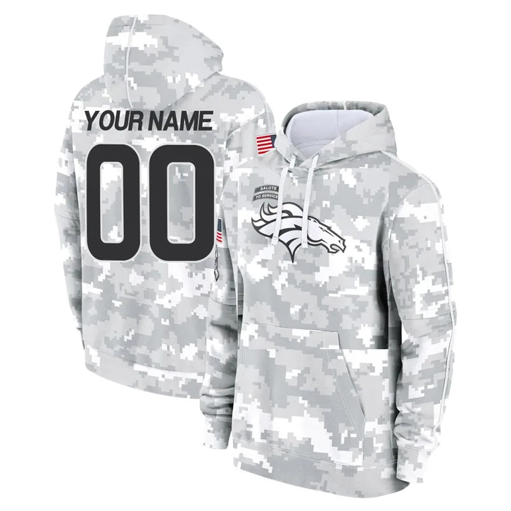 Choea Custom D.Broncos Arctic Camo Salute to Service Hoodies Limited Any Name & Numbers Stitched Jerseys